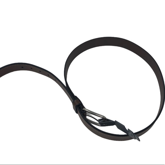 NEW NORDSTROM Fenny Bonded Brown Leather Dress Blt - Picture 8 of 10